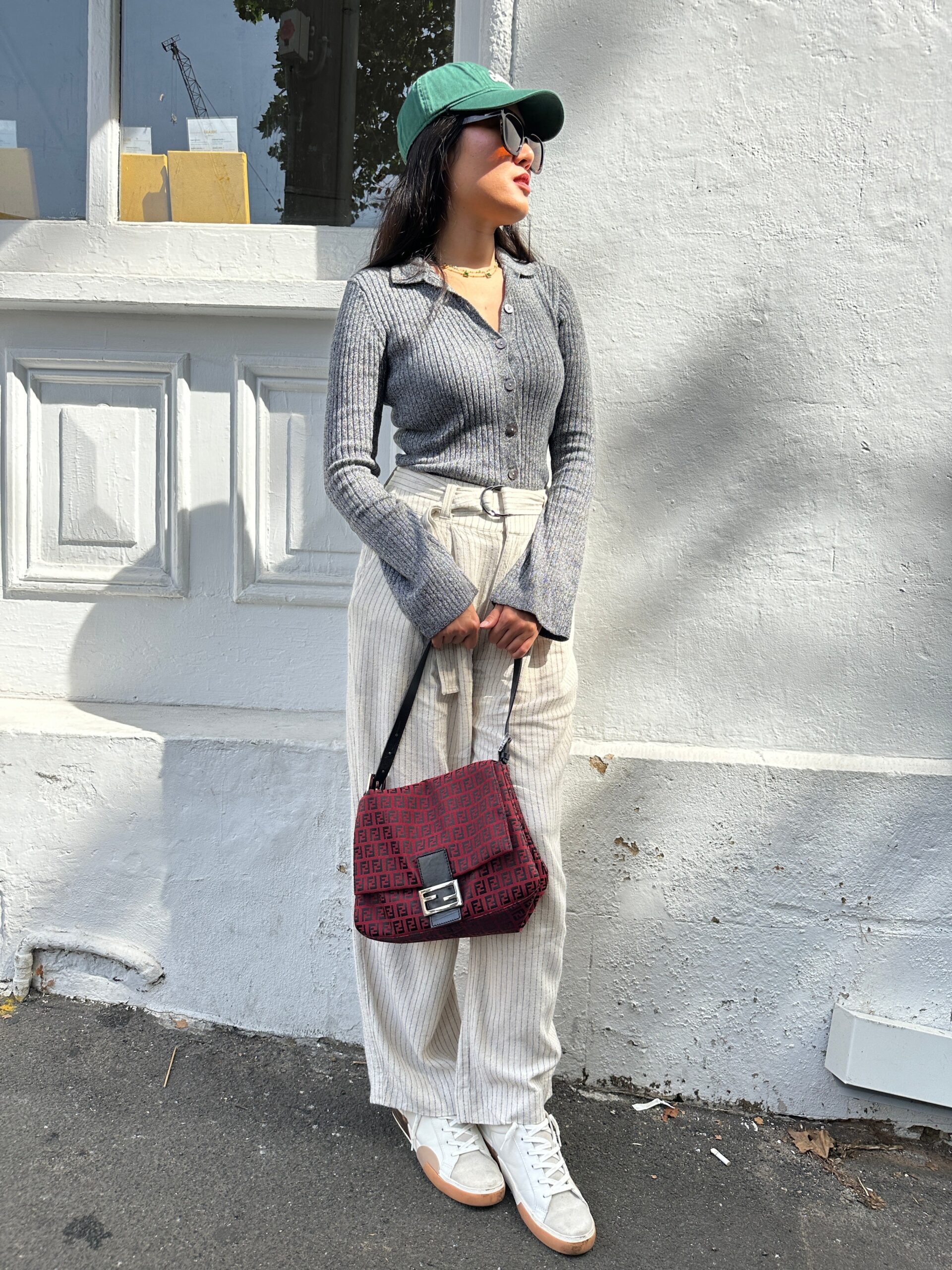 Fendi Mamma Baguette In Red Zucchino