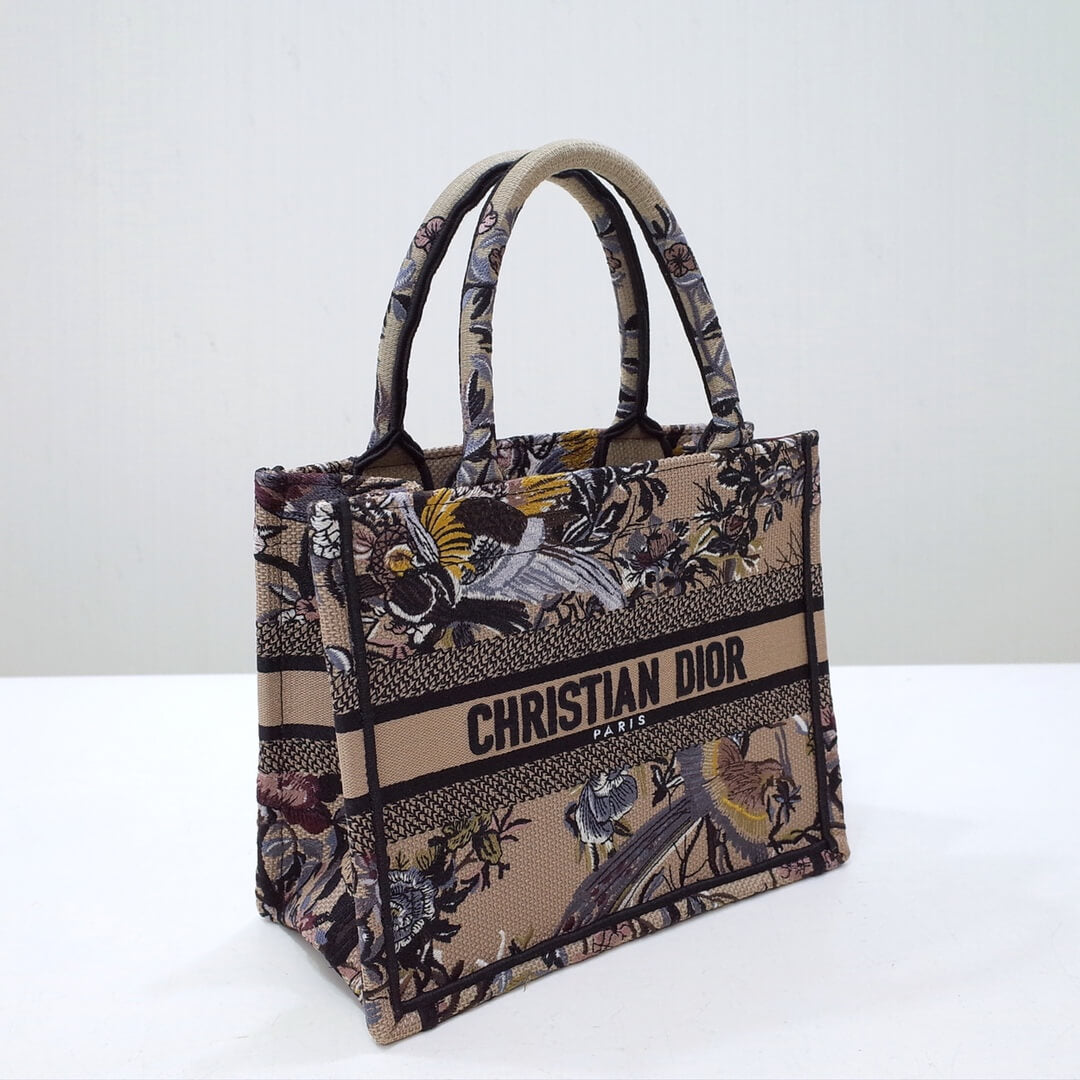 Book bag Tote Embroidery 36.5cm 41.5cm Handbag brown printing