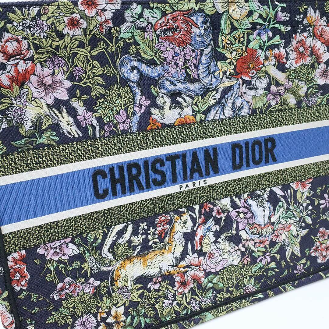 Book Tote BIG size 41.5cm 36.5cm Embroidery LOGO Handbag black blue