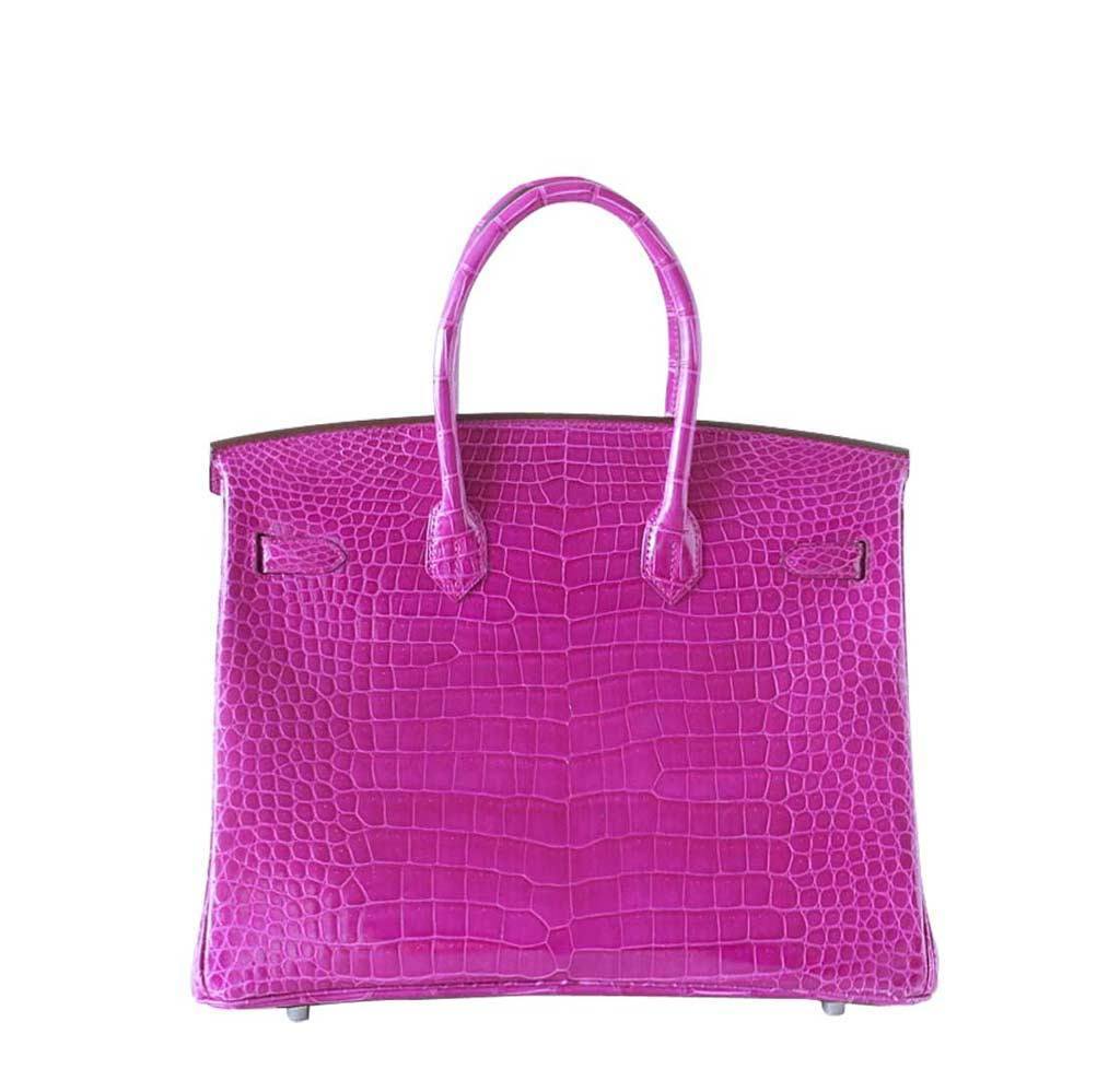 Hermes handbag rose – front view