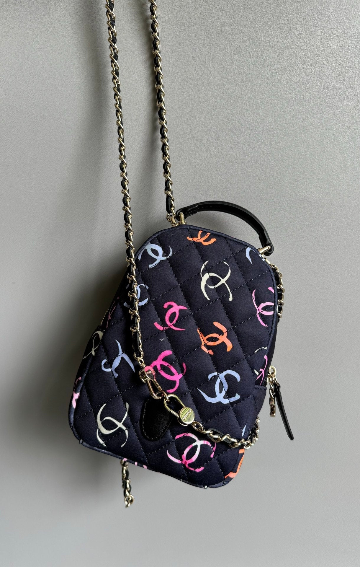 Designer Backpack black bag – front view