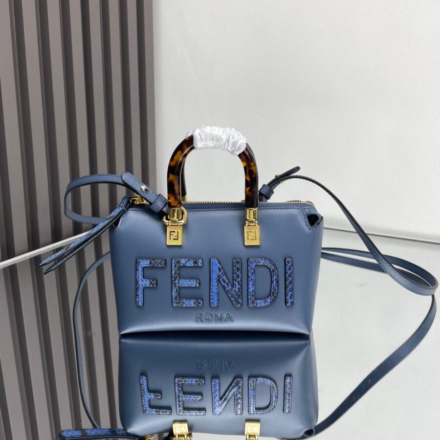 BY THE WAY MINI 18 IN AEGEAN BLUE LAMBSKIN GOLD HARDWARE | Studio Nafay