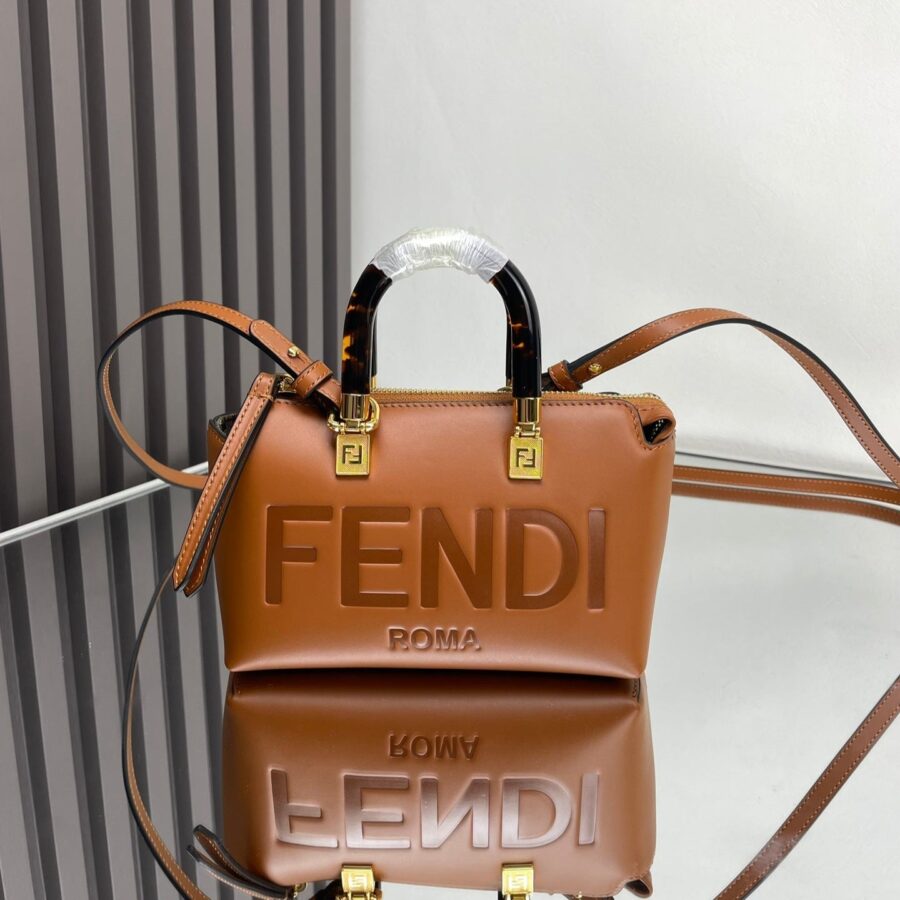 BY THE WAY MINI 18 IN BURNT ORANGE EMBOSSED CALFSKIN GOLD HARDWARE | Studio Nafay
