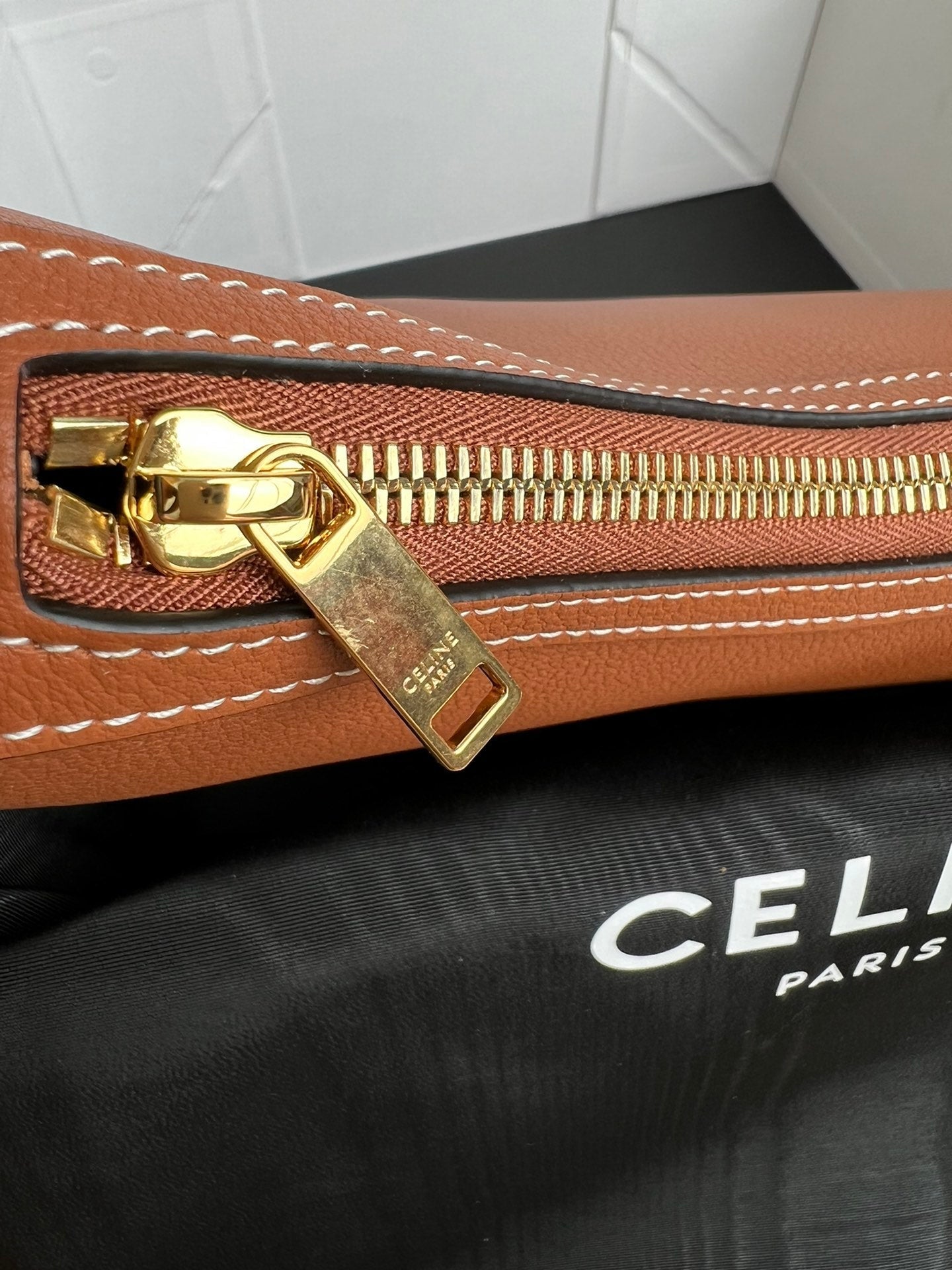 Small Heloise 23cm Brown Calfskin Gold Hardware
