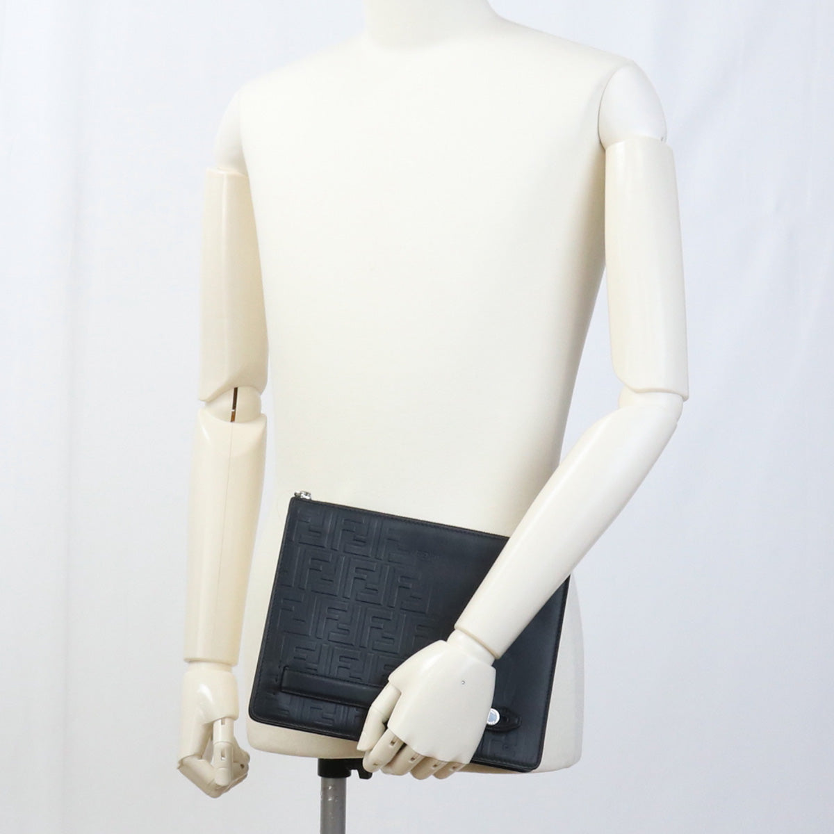 Fendi Clutch Bag Clutch Bag Leather Black Mens