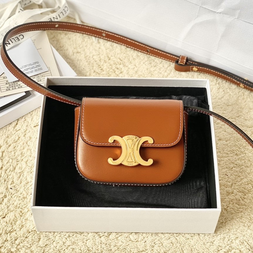 Celine Triomphe orange bag – front view